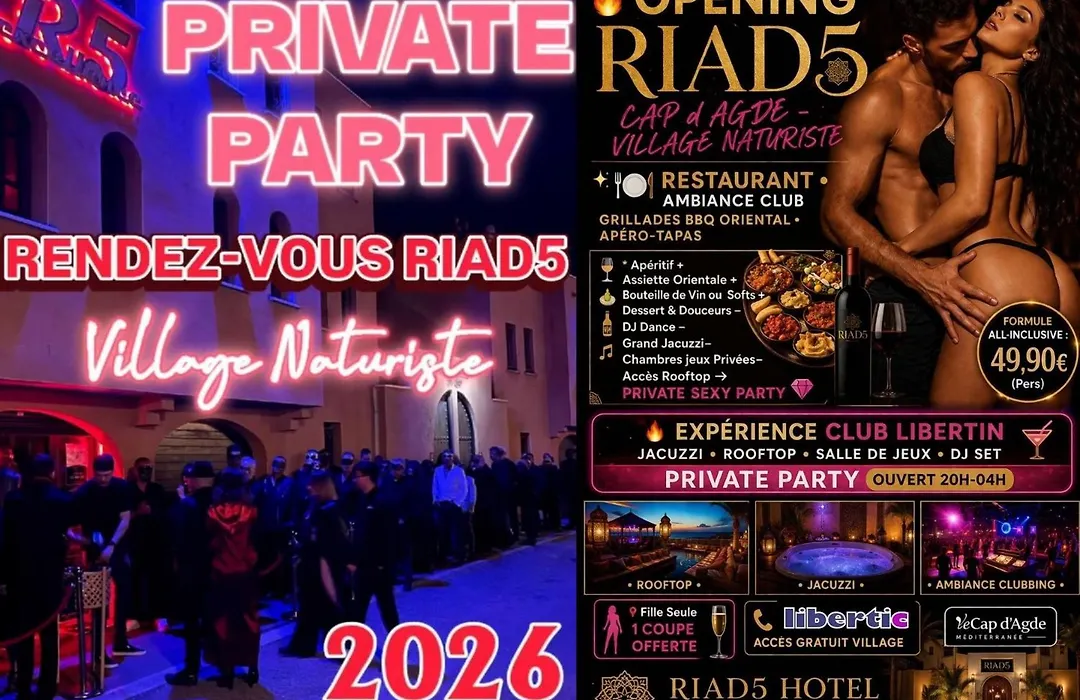 Village Naturiste Cap D'Agde Hotel Libertin Location Studio Club Riad 5-1
